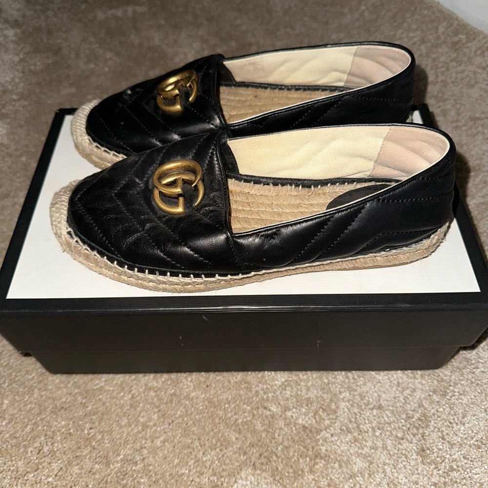 Authentic GUCCI Leather Espadrilles size 36.5